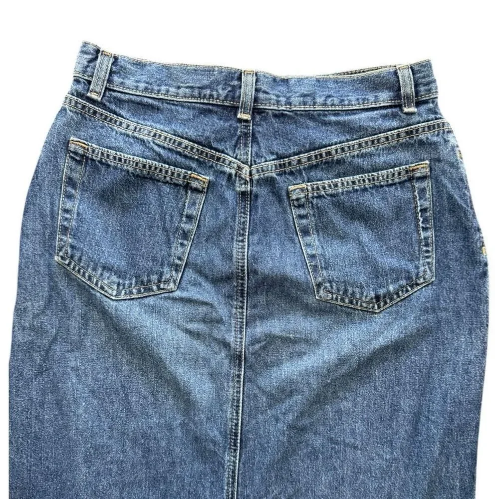 Liz Claiborne Women's Vintage Denim Maxi Skirt Blue Size 8